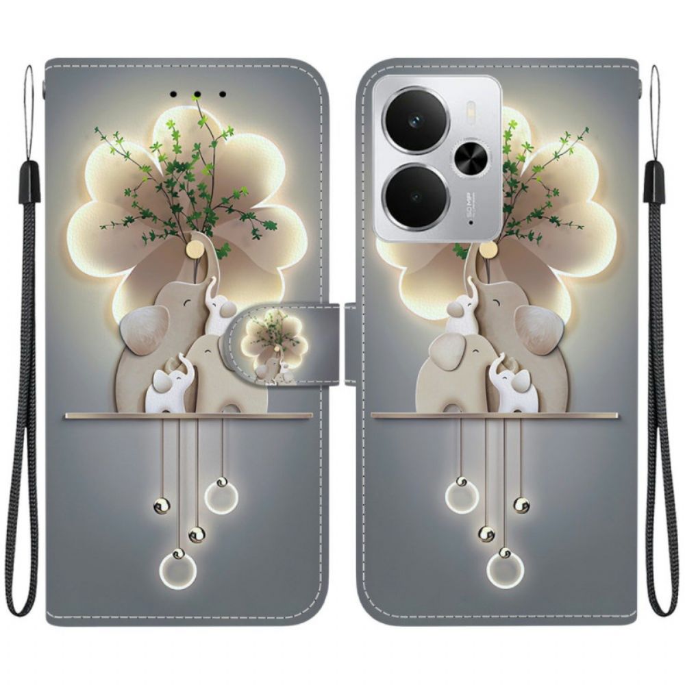 Leren Hoesje Realme 14 5g Olifant Bescherming Hoesje