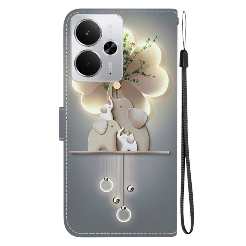 Leren Hoesje Realme 14 5g Olifant Bescherming Hoesje