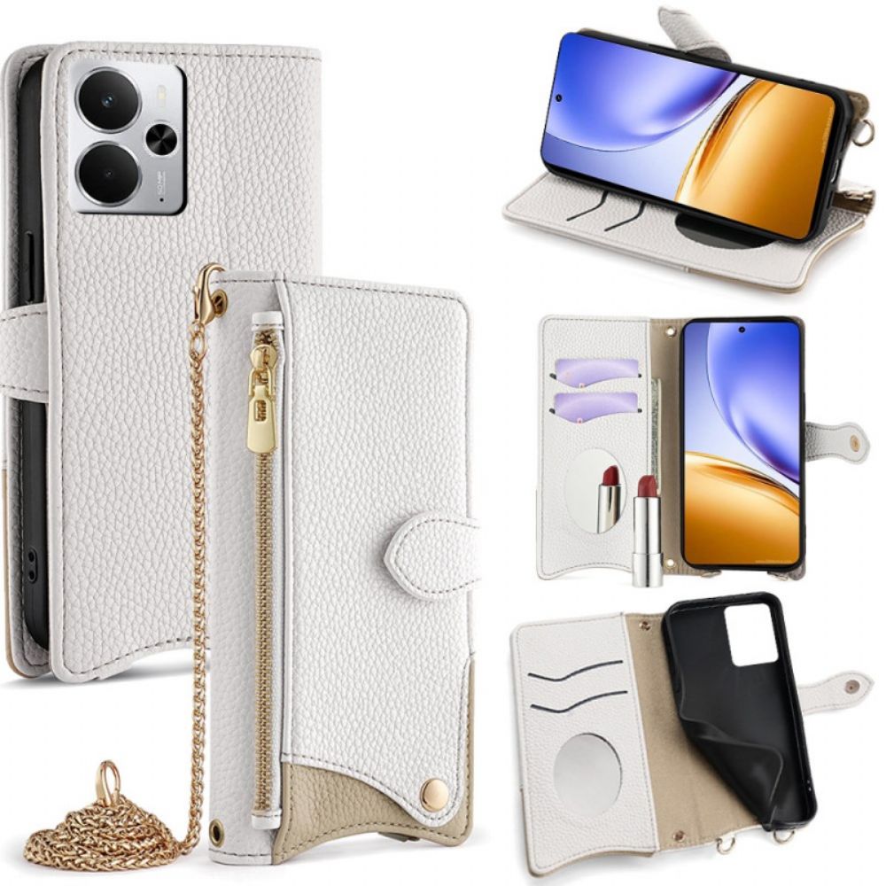 Leren Hoesje Voor Realme 14 5g Portemonnee Met Ketting