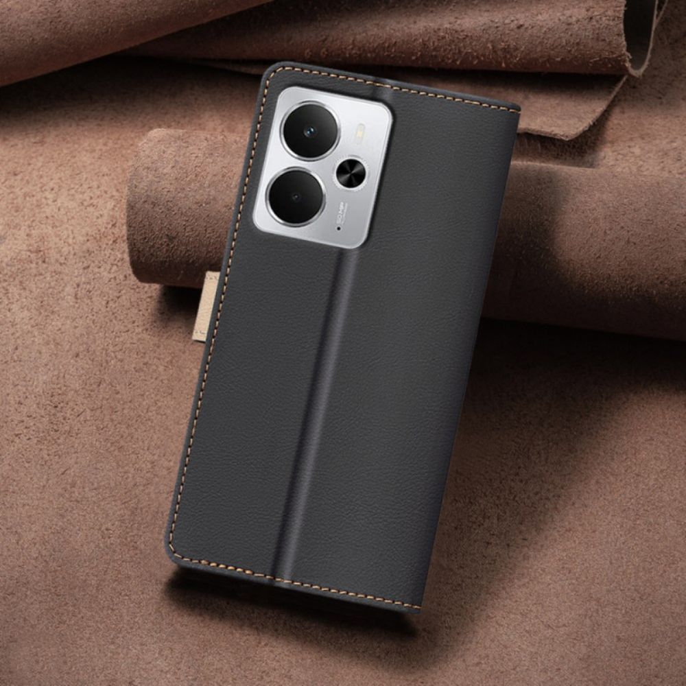 Leren Hoesje Voor Realme 14 5g Tweekleurige Binfen-kleur