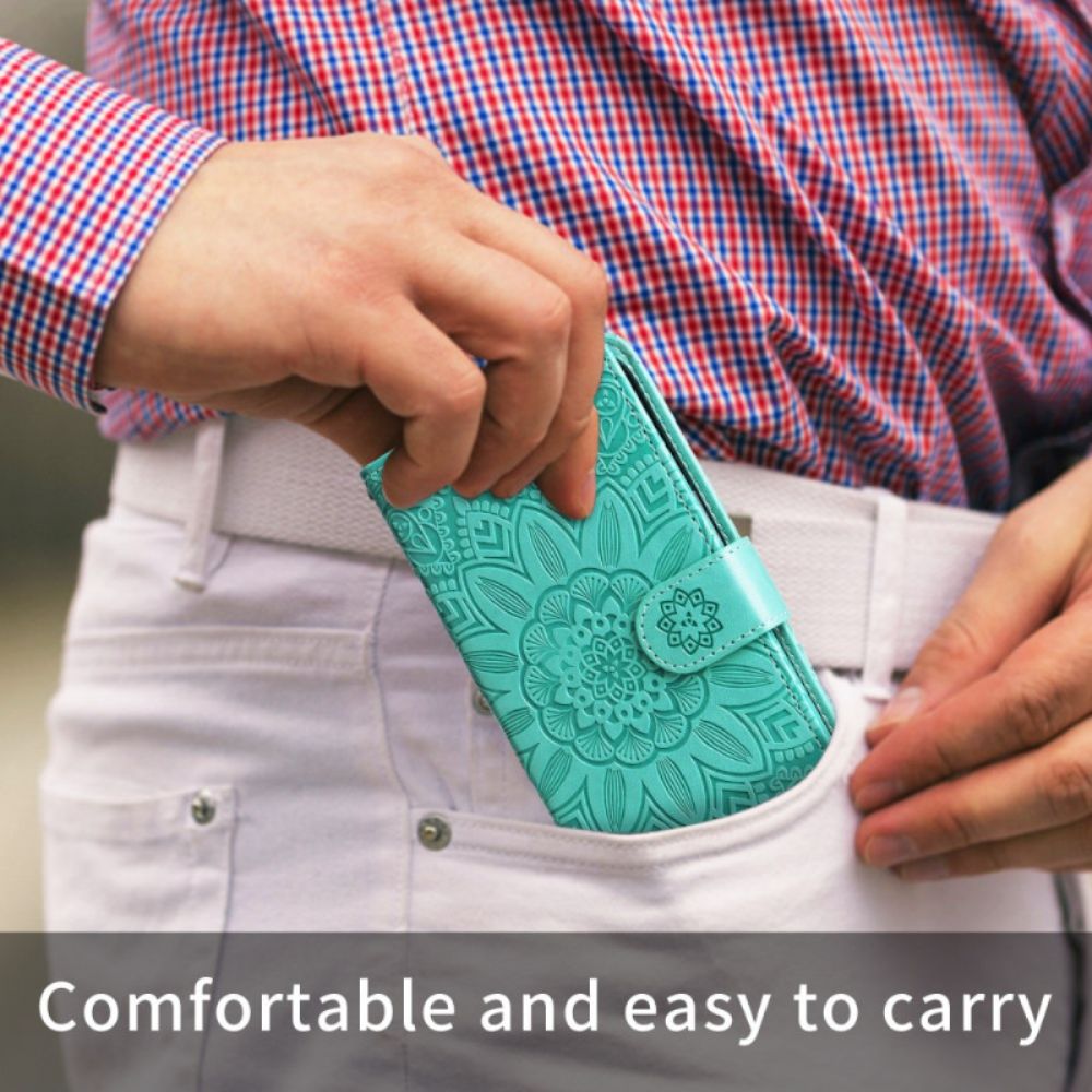 Leren Hoesje Voor Realme 14 5g Zonnebloem Design