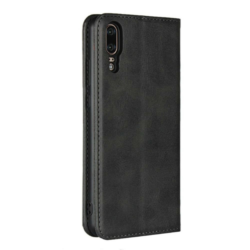 Bescherming Hoesje voor Huawei P20 Folio-hoesje Sobere Leerstijl