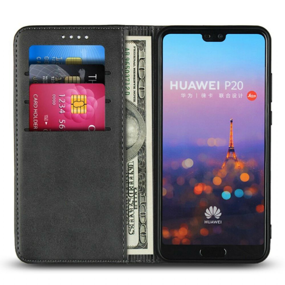 Bescherming Hoesje voor Huawei P20 Folio-hoesje Sobere Leerstijl