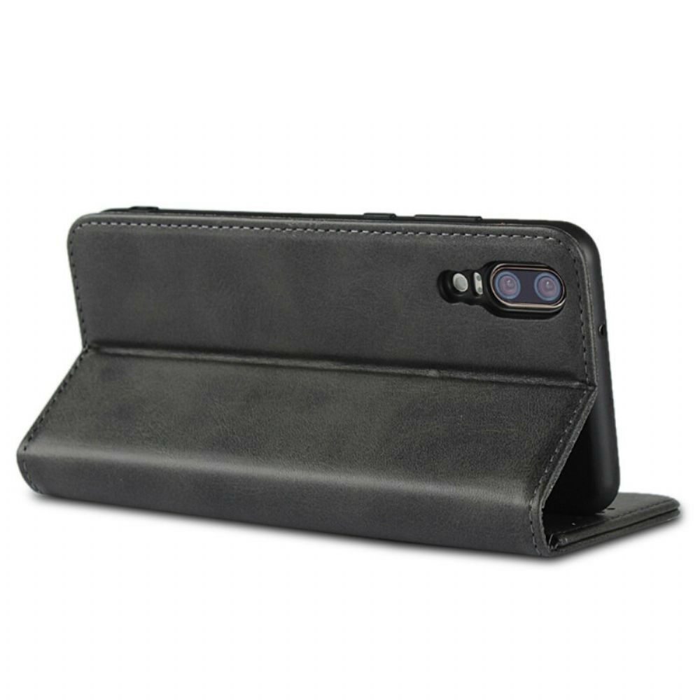 Bescherming Hoesje voor Huawei P20 Folio-hoesje Sobere Leerstijl