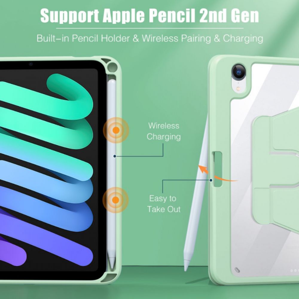 Cover voor iPad Mini 6 (2021) 360° Draaibaar Kunstleer