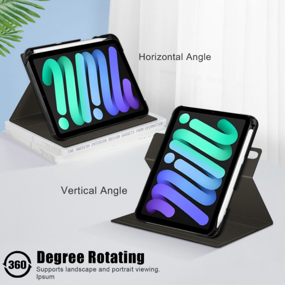 Cover voor iPad Mini 6 (2021) Draaibaar 360° Leereffect