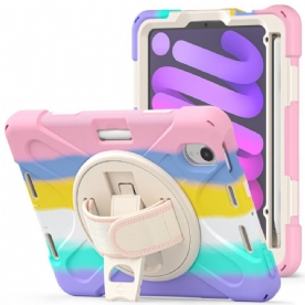 Hoesje voor iPad Mini 6 (2021) Handsfree Ondersteuning En Gekleurde Band