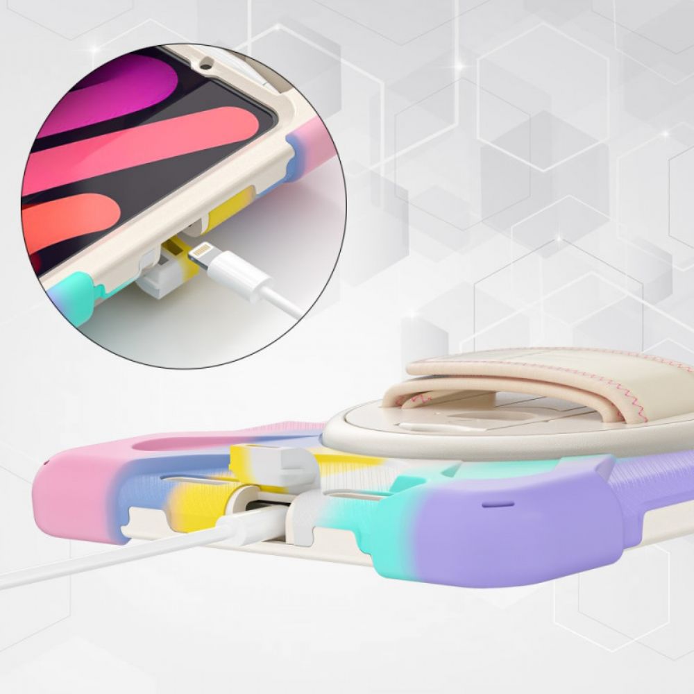 Hoesje voor iPad Mini 6 (2021) Handsfree Ondersteuning En Gekleurde Band