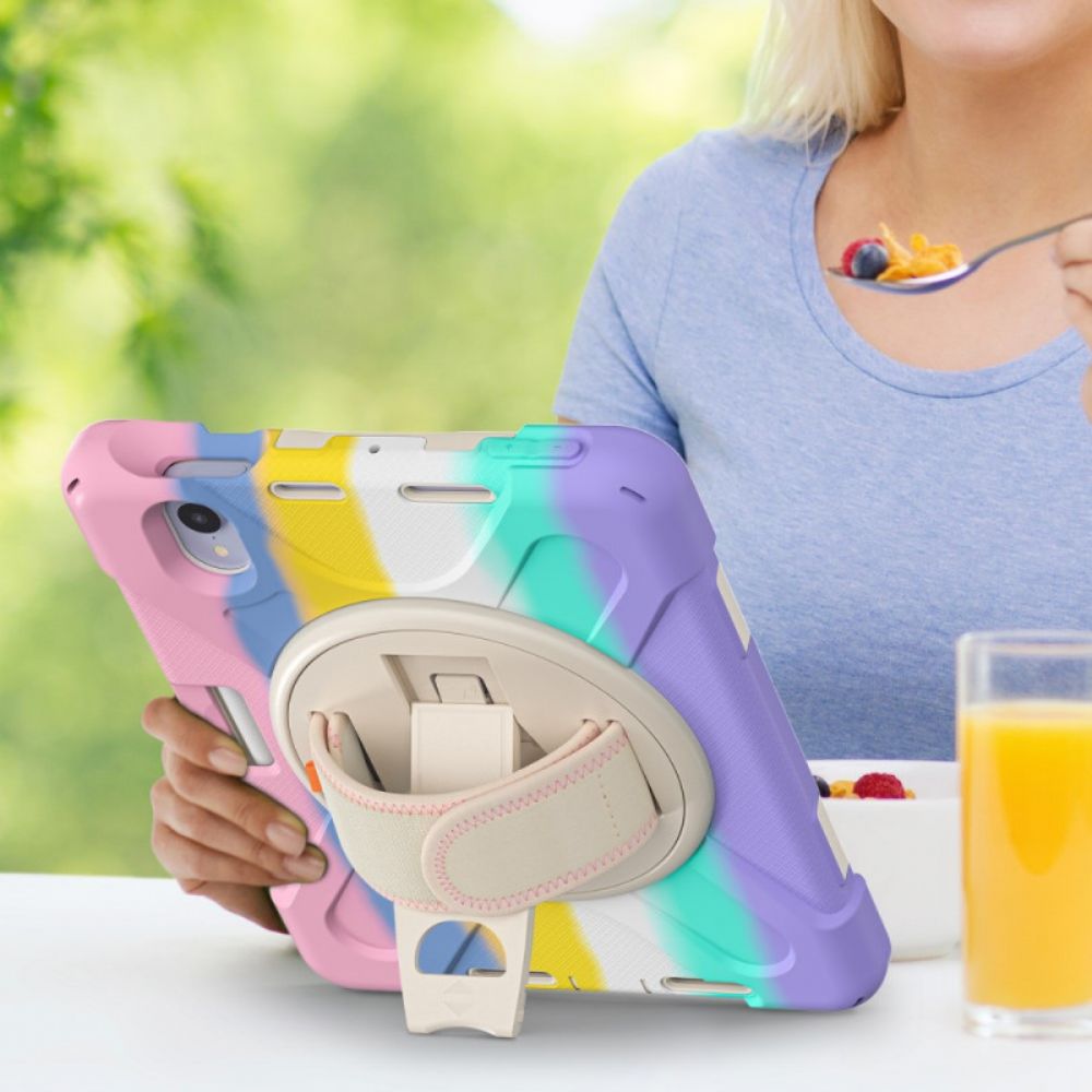 Hoesje voor iPad Mini 6 (2021) Handsfree Ondersteuning En Gekleurde Band