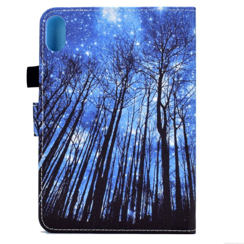 Leren Hoesje voor iPad Mini 6 (2021) Bos Bij Nacht