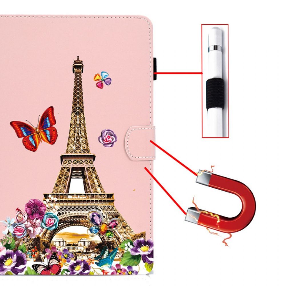 Leren Hoesje voor iPad Mini 6 (2021) Eiffeltoren In De Zomer