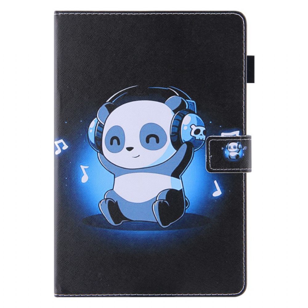 Leren Hoesje voor iPad Mini 6 (2021) Oortelefoon Panda