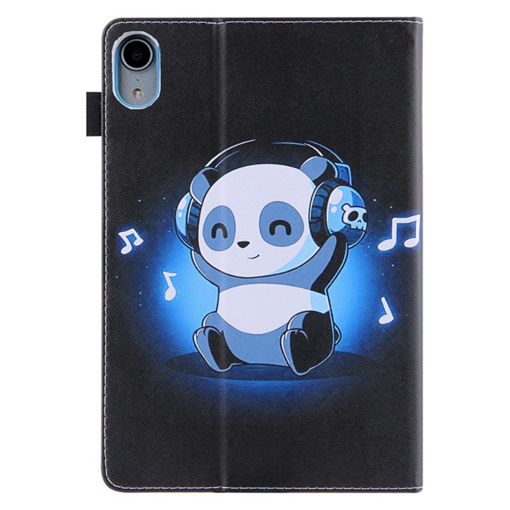 Leren Hoesje voor iPad Mini 6 (2021) Oortelefoon Panda
