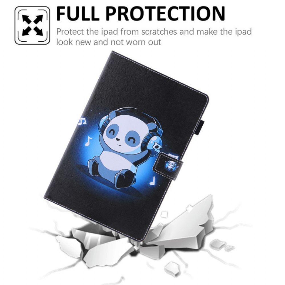 Leren Hoesje voor iPad Mini 6 (2021) Oortelefoon Panda