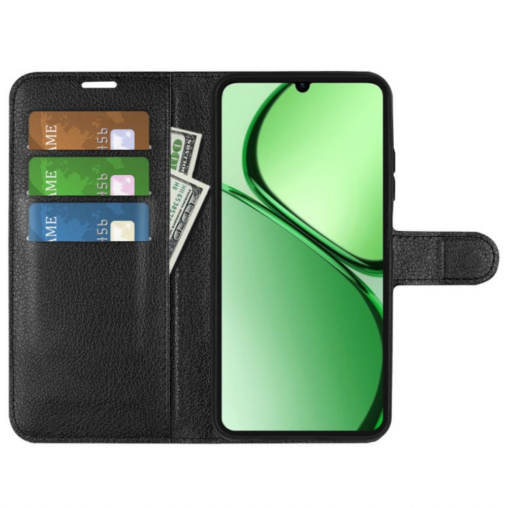 Folio-hoesje Realme Note 60x Klassiek Lychee Imitatieleer