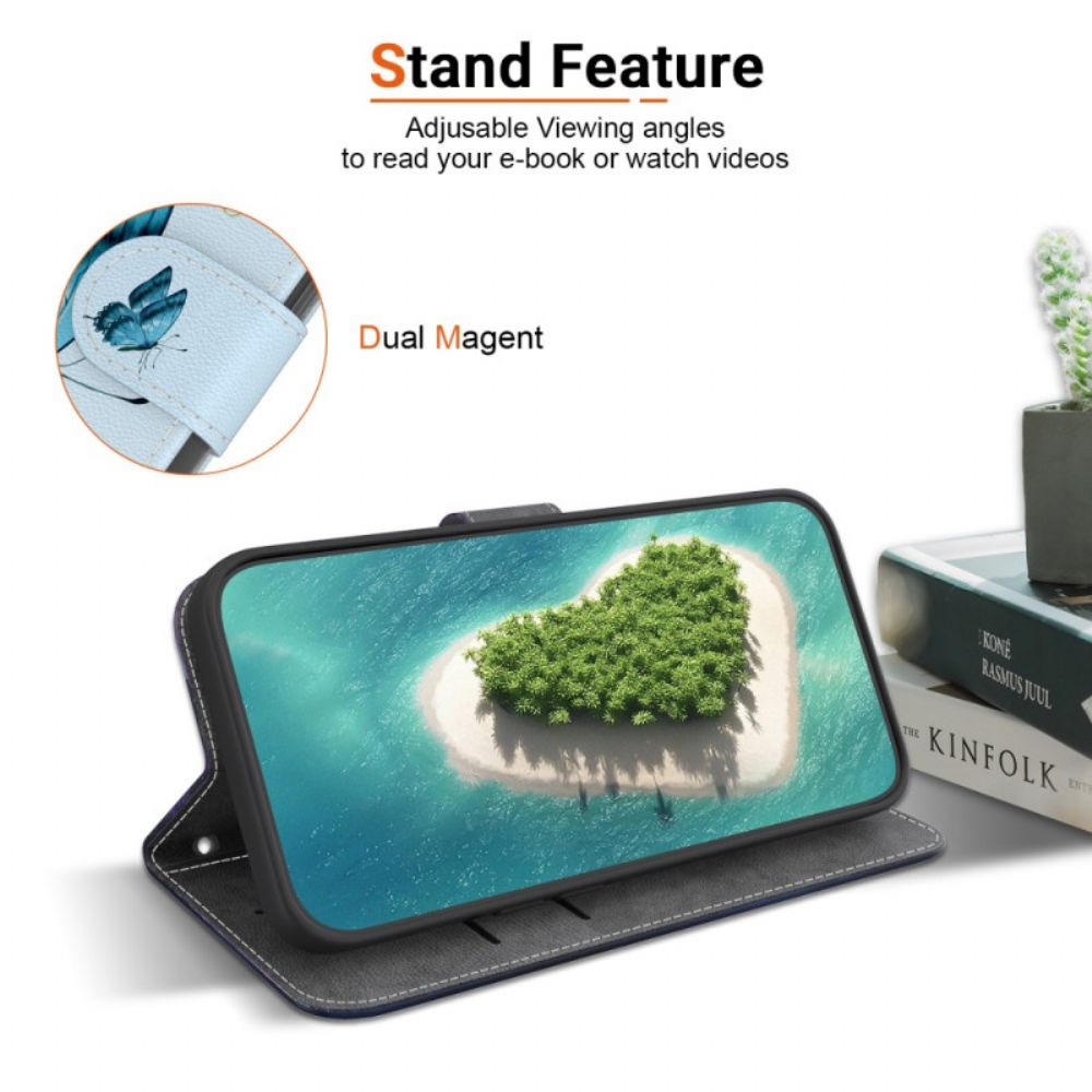 Folio-hoesje Realme Note 60x Telefoonhoesje Blauw Landschap