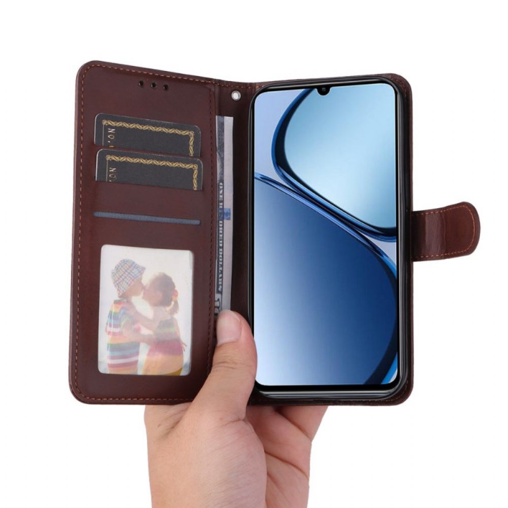Folio-hoesje Realme Note 60x Telefoonhoesje Effen Leerlook