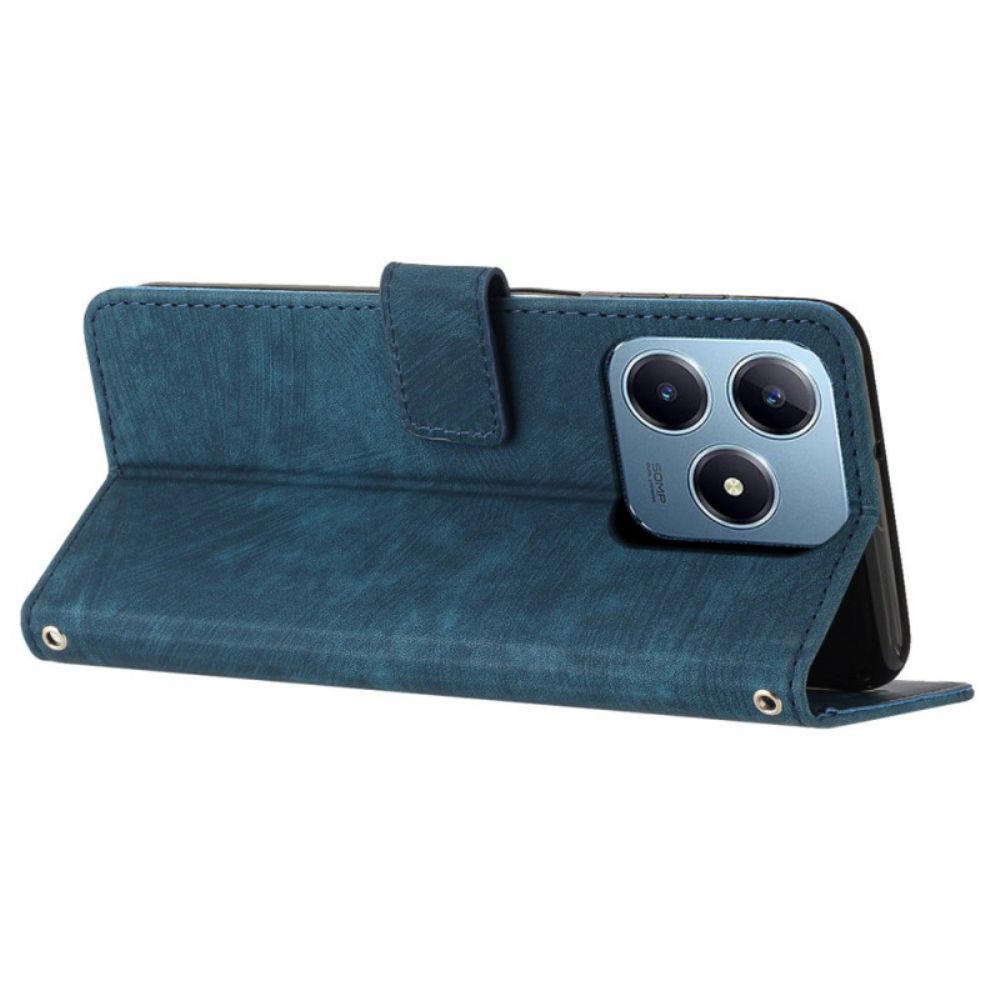 Folio-hoesje Realme Note 60x Telefoonhoesje Retro Lijnen