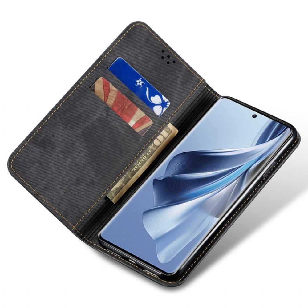 Folio-hoesje Voor Realme Note 60x Denimstof