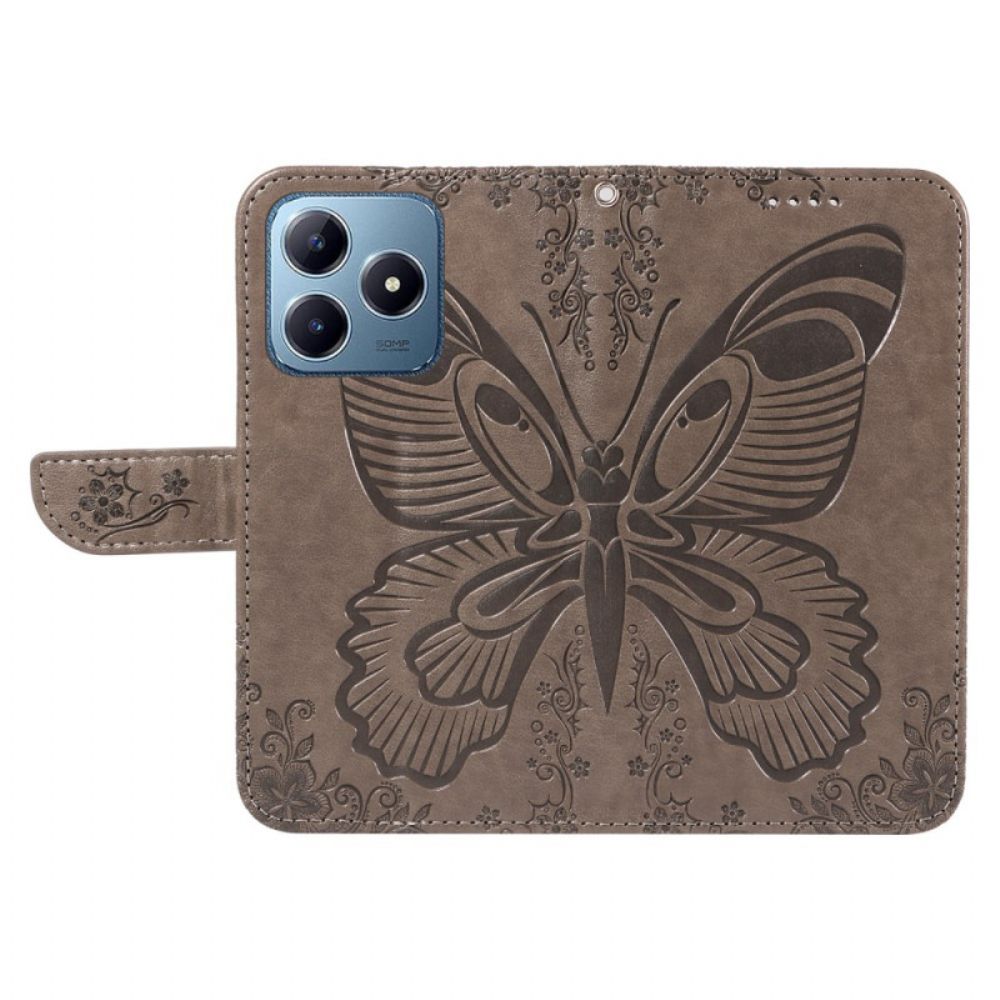 Leren Hoesje Realme Note 60x Grafische Vlinder