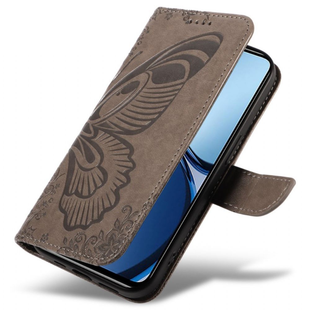 Leren Hoesje Realme Note 60x Grafische Vlinder