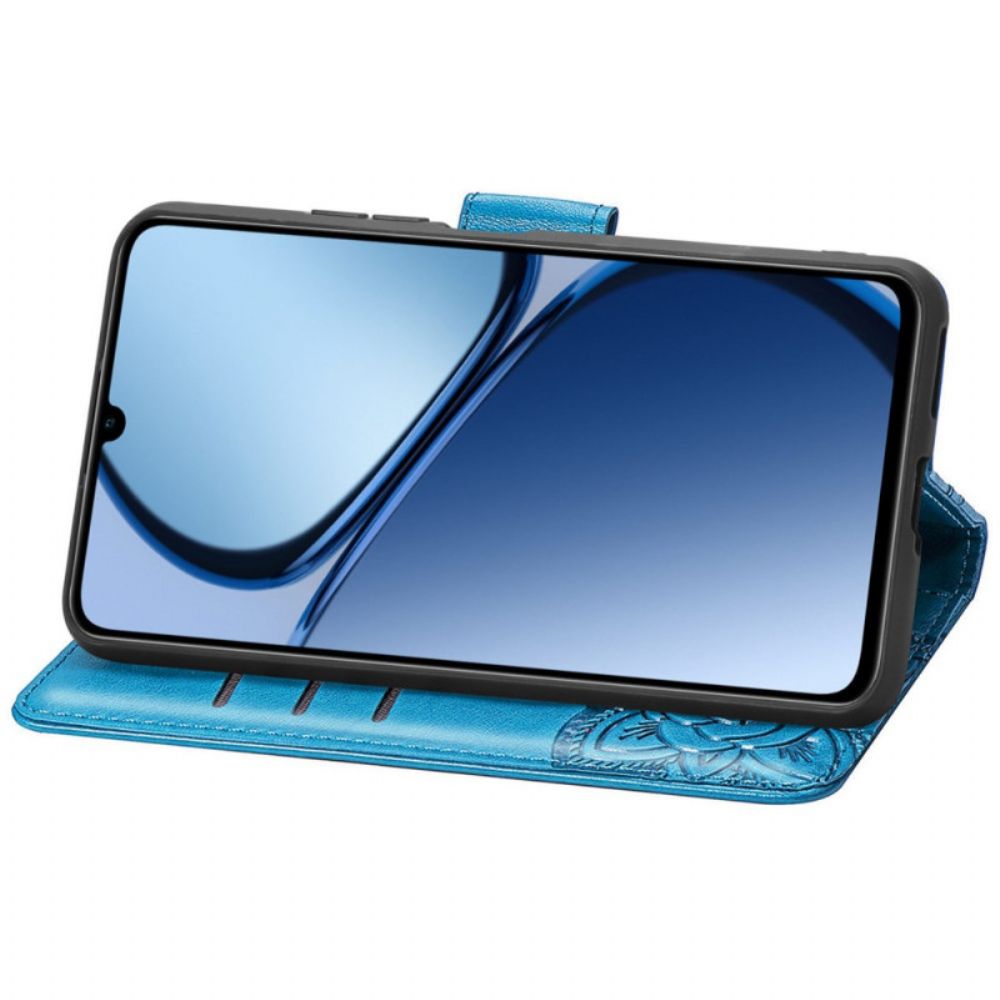 Leren Hoesje Voor Realme Note 60x Barokke Vlinder