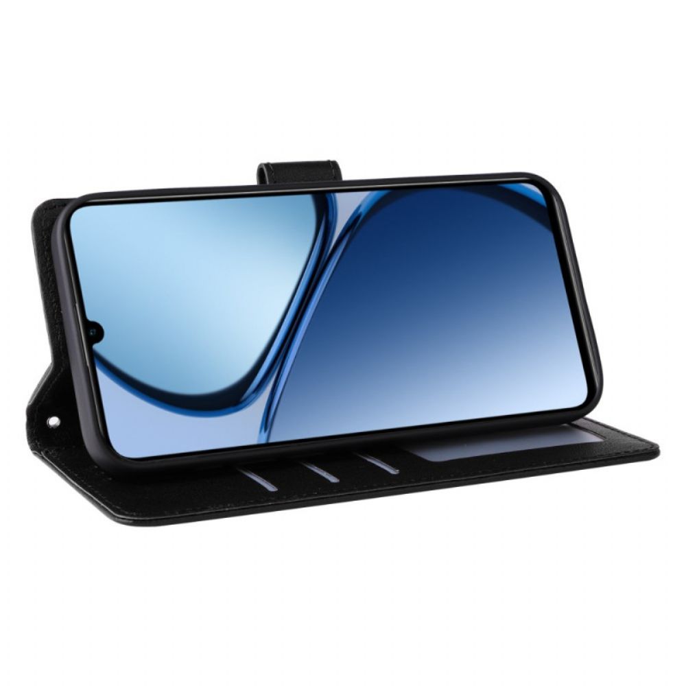 Leren Hoesje Voor Realme Note 60x Effen Imitatieleer