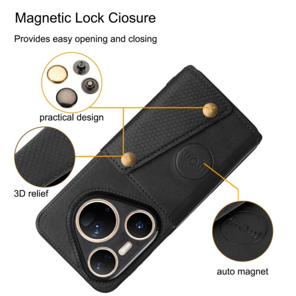 Case Hoesje Huawei Pura 80 Ultra Telefoonhoesje Kaarthouder Met Lederlook