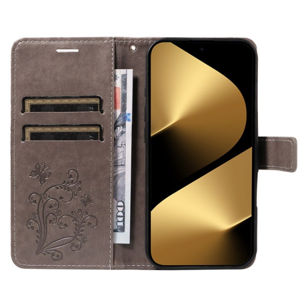 Leren Hoesje Huawei Pura 80 Ultra Groot Vlinders Bescherming Hoesje