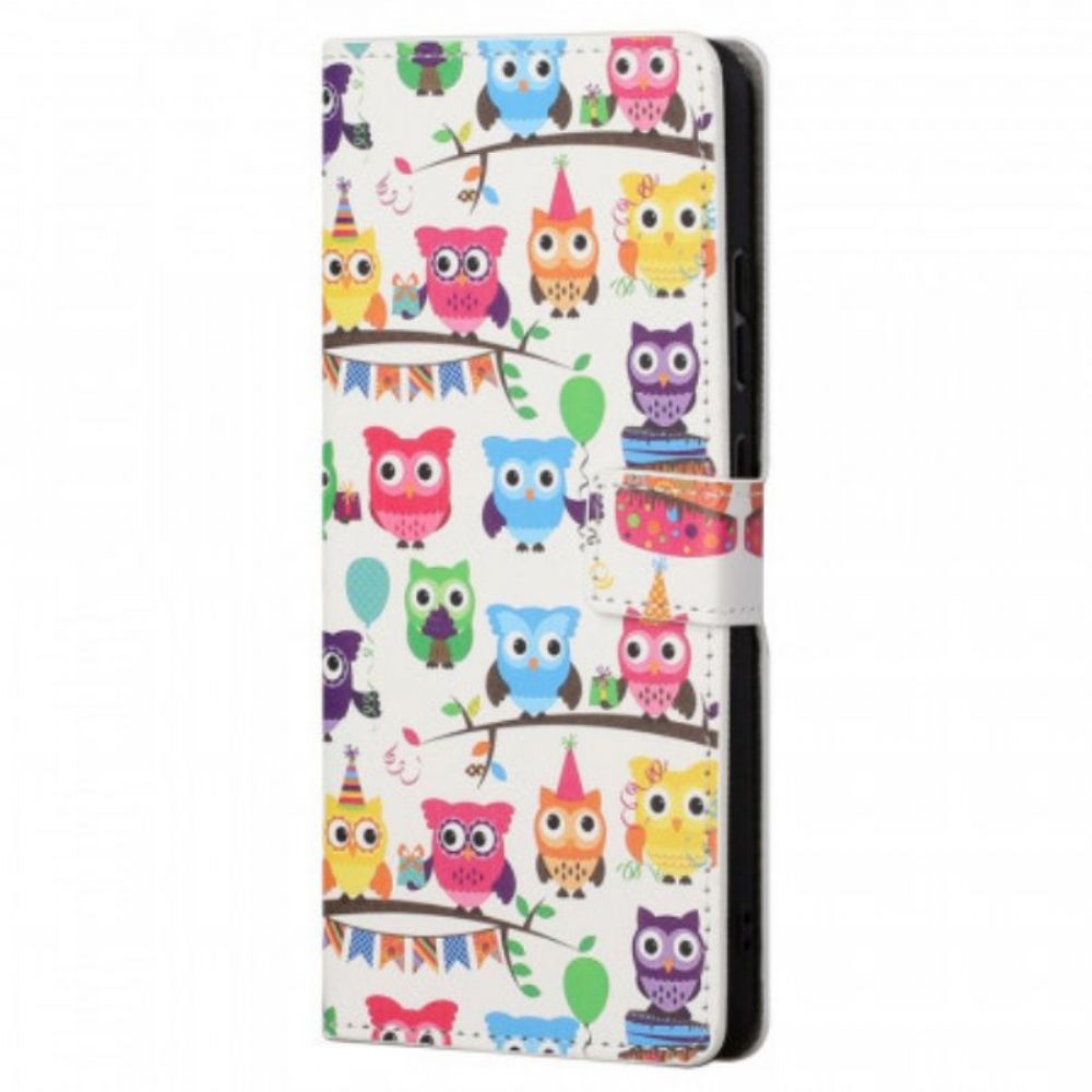 Folio-hoesje voor Xiaomi Redmi Note 11 Pro / 11 Pro 5G Meerdere Uilen