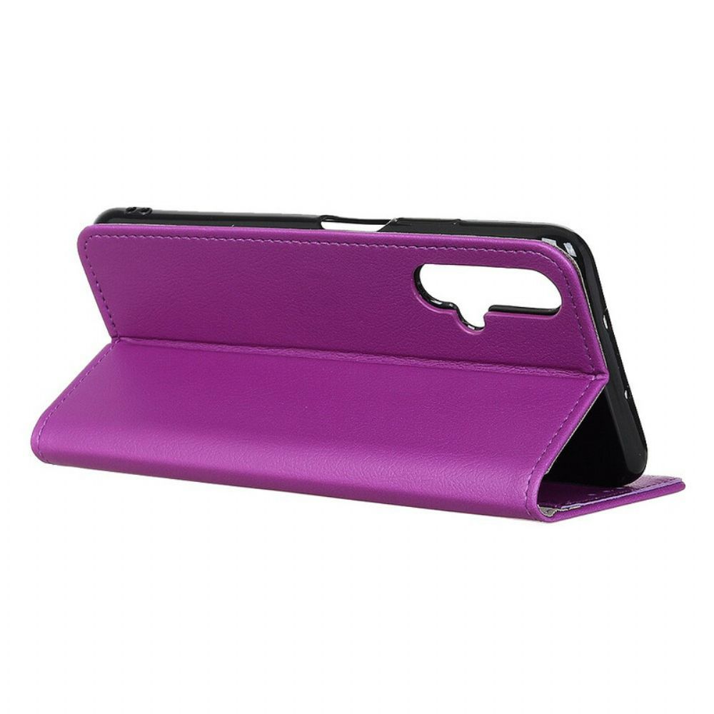 Folio-hoesje voor Realme X50 Klassiek Leereffect