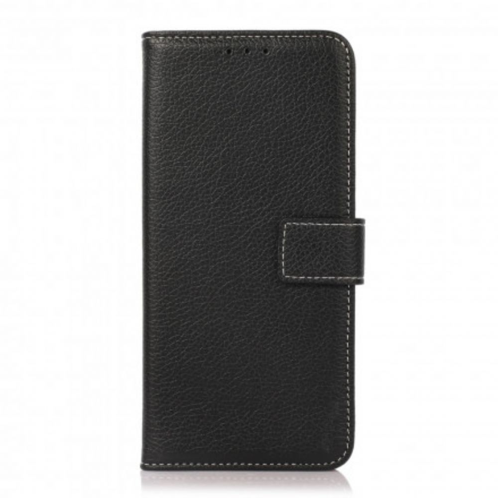 Flip Case voor Moto G60S Litchi-blootgestelde Naden