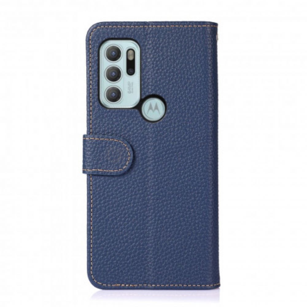 Folio-hoesje voor Moto G60S Litchi Khazneh Leer