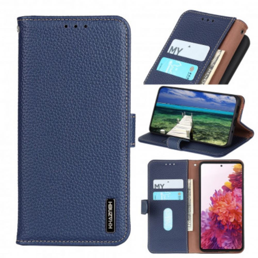 Folio-hoesje voor Moto G60S Litchi Khazneh Leer