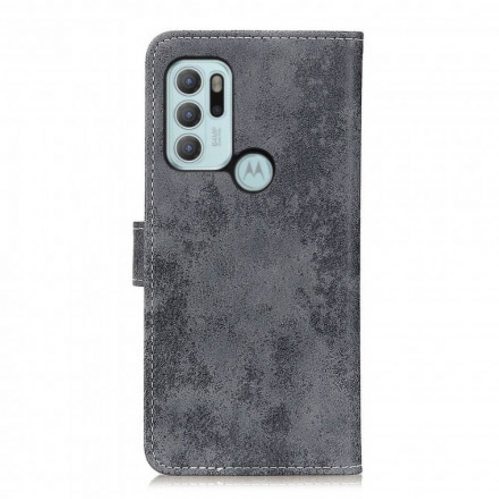 Leren Hoesje voor Moto G60S Vintage Kunstleer
