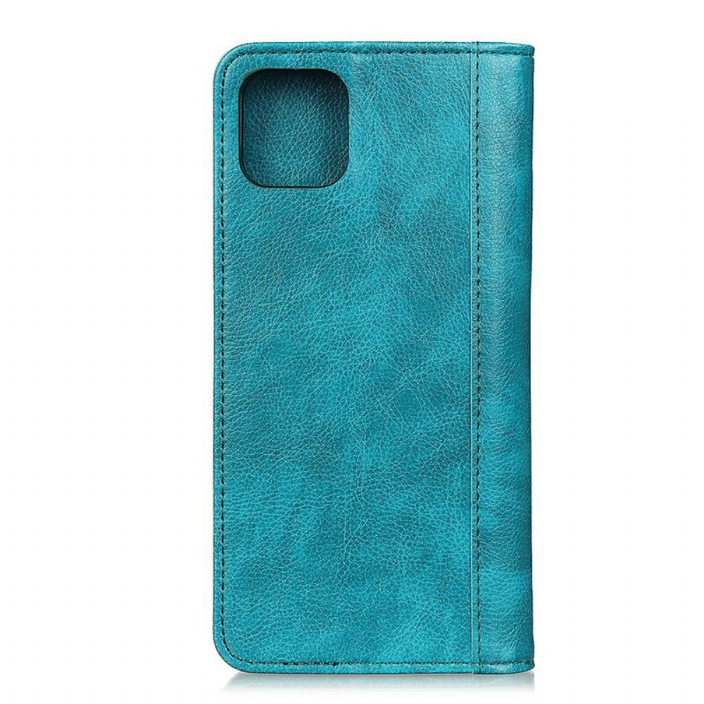 Bescherming Hoesje voor iPhone 11 Folio-hoesje Gesplitste Leerkleurige Versie