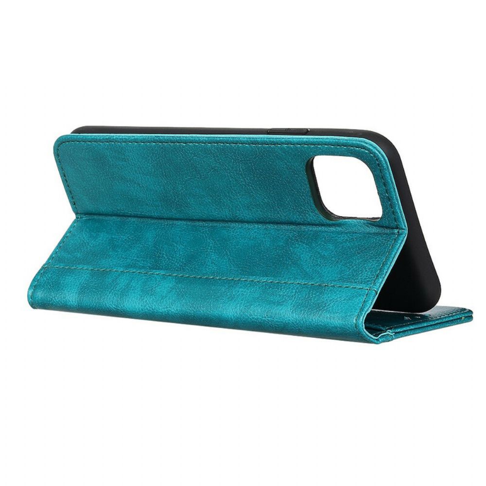 Bescherming Hoesje voor iPhone 11 Folio-hoesje Gesplitste Leerkleurige Versie