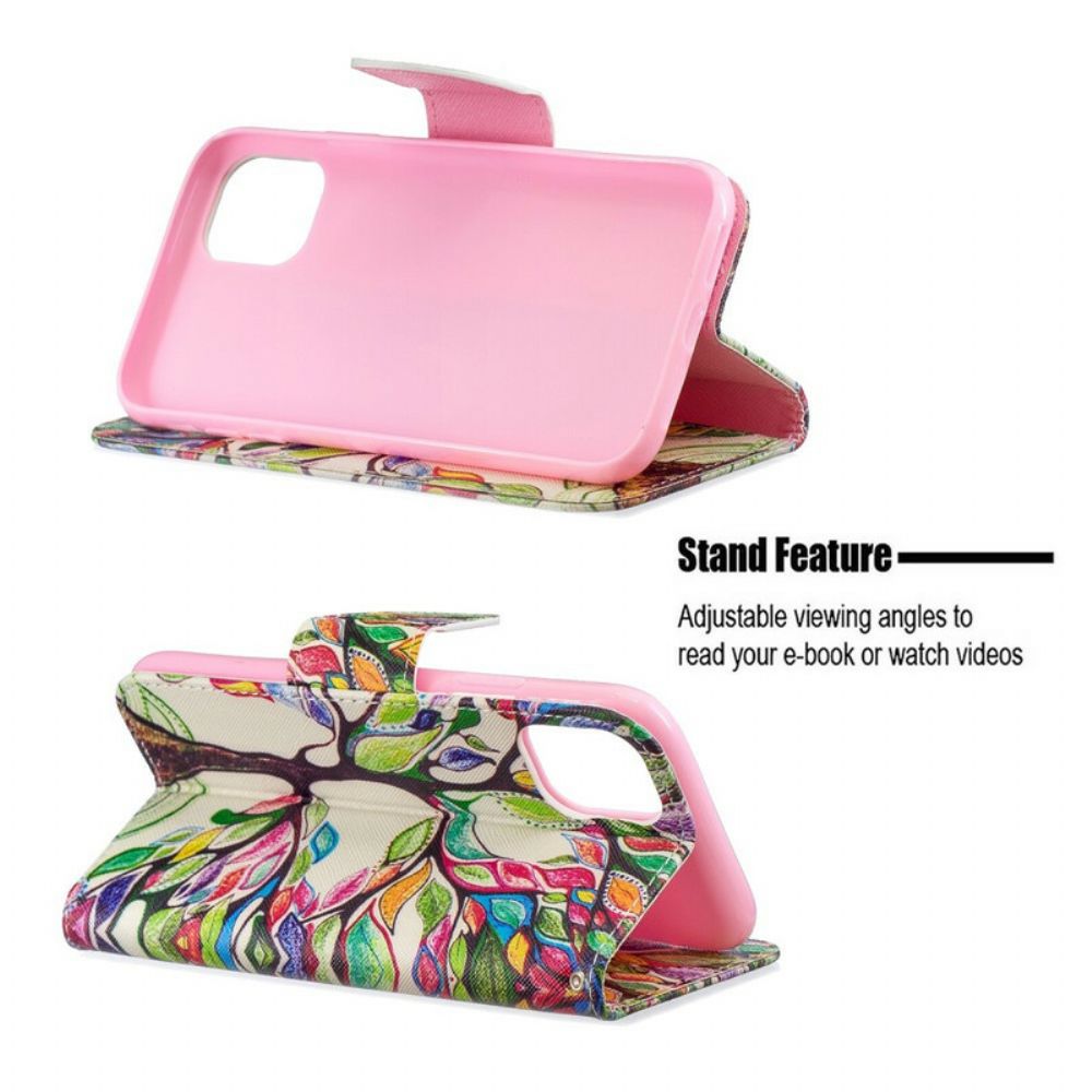 Flip Case voor iPhone 11 Gekleurde Boom