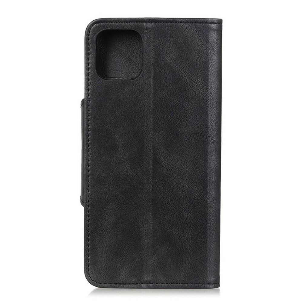 Folio-hoesje voor iPhone 11 Knoop Van Kunstleer