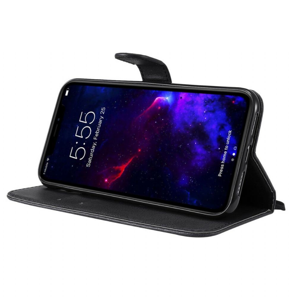 Folio-hoesje voor iPhone 11 Met Ketting Leren Effect Band