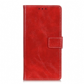 Folio-hoesje voor iPhone 11 Retro Stiksels Met Leereffect