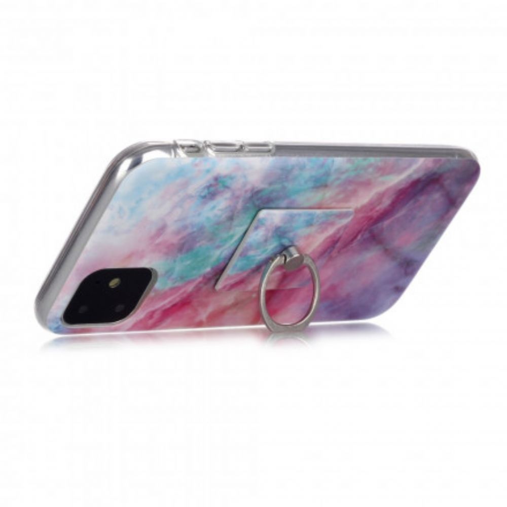 Hoesje voor iPhone 11 Marmeren Ontwerp Met Ringsteun