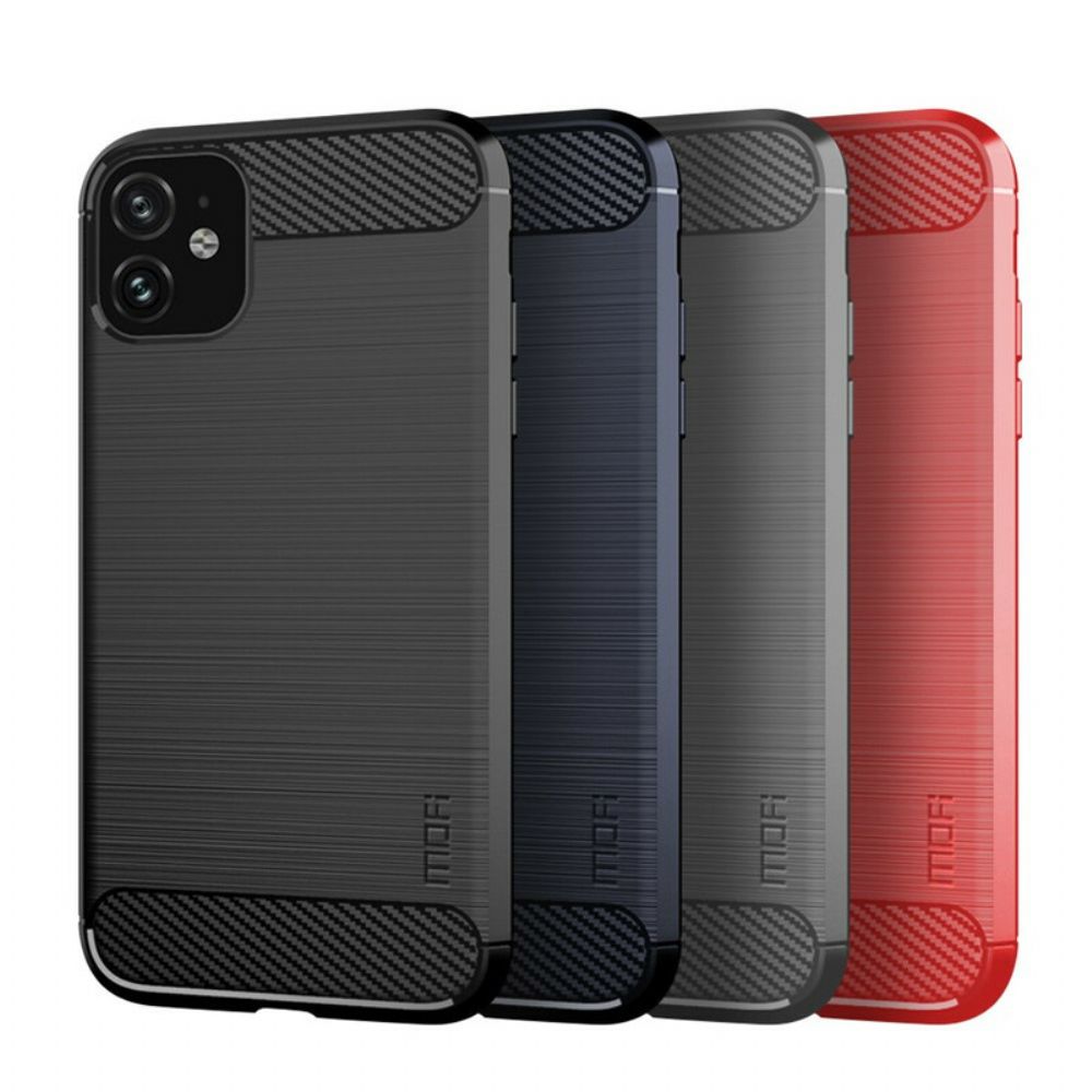 Hoesje voor iPhone 11 Mofi Geborstelde Koolstofvezel