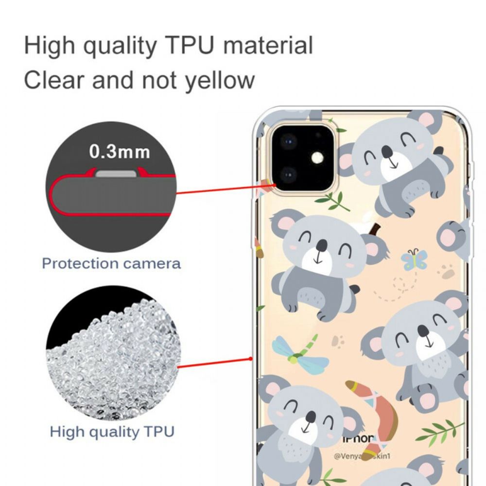 Hoesje voor iPhone 11 Schattige Grijze Koala's