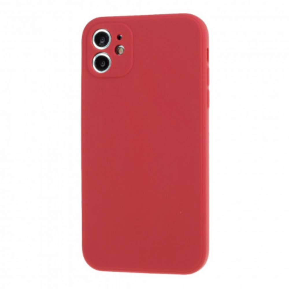 Hoesje voor iPhone 11 Silicone Mat Pure Kleur