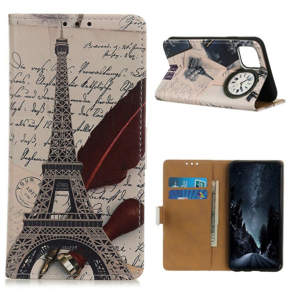 Leren Hoesje voor iPhone 11 Eiffeltoren Van De Dichter