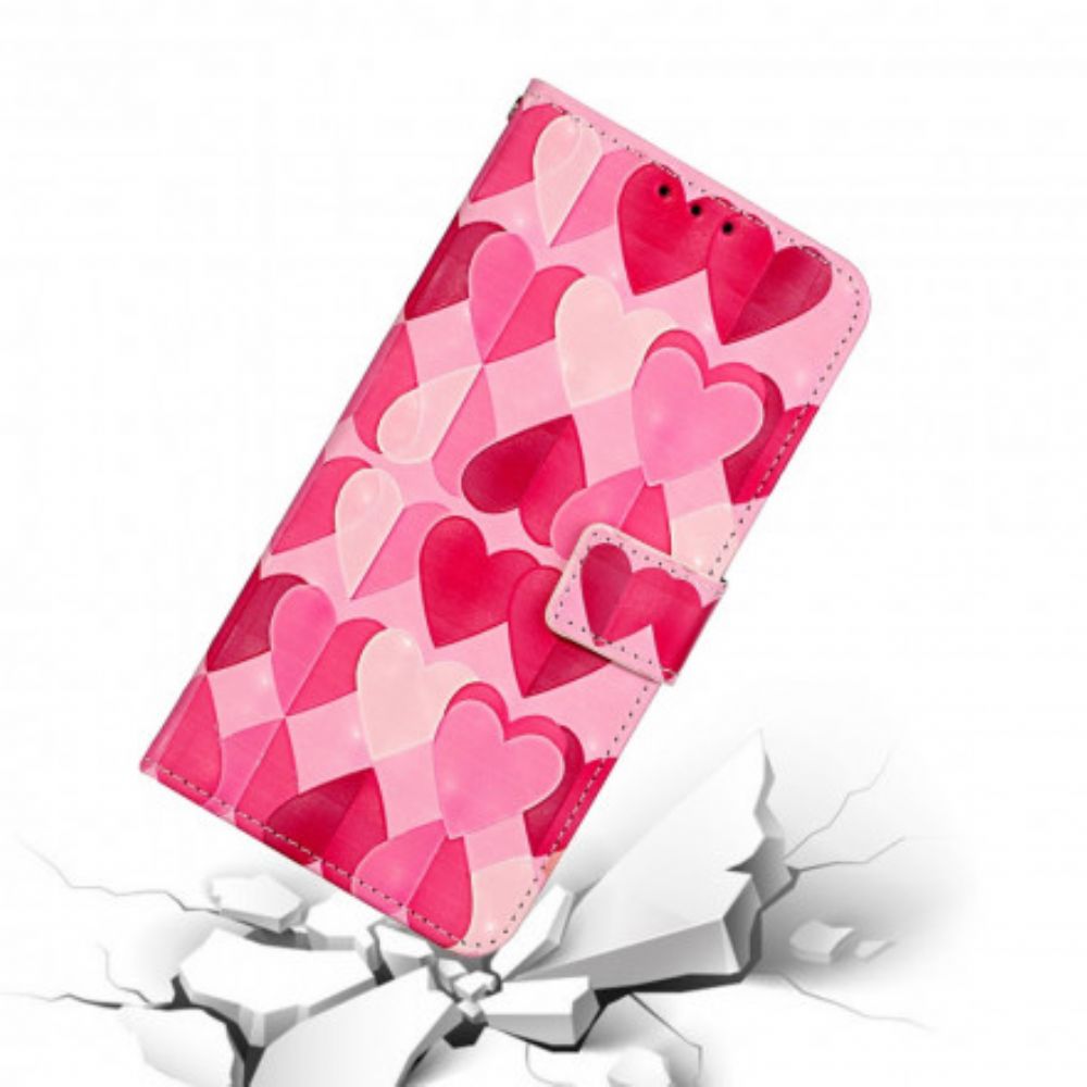 Leren Hoesje voor iPhone 11 Met Ketting Harten Verstelbare Band