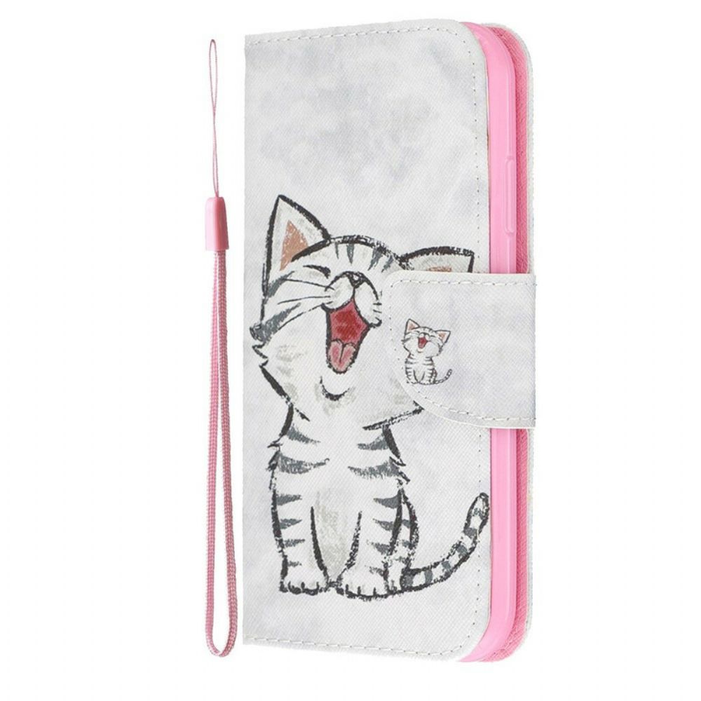 Leren Hoesje voor iPhone 11 Met Ketting Thong Kitten
