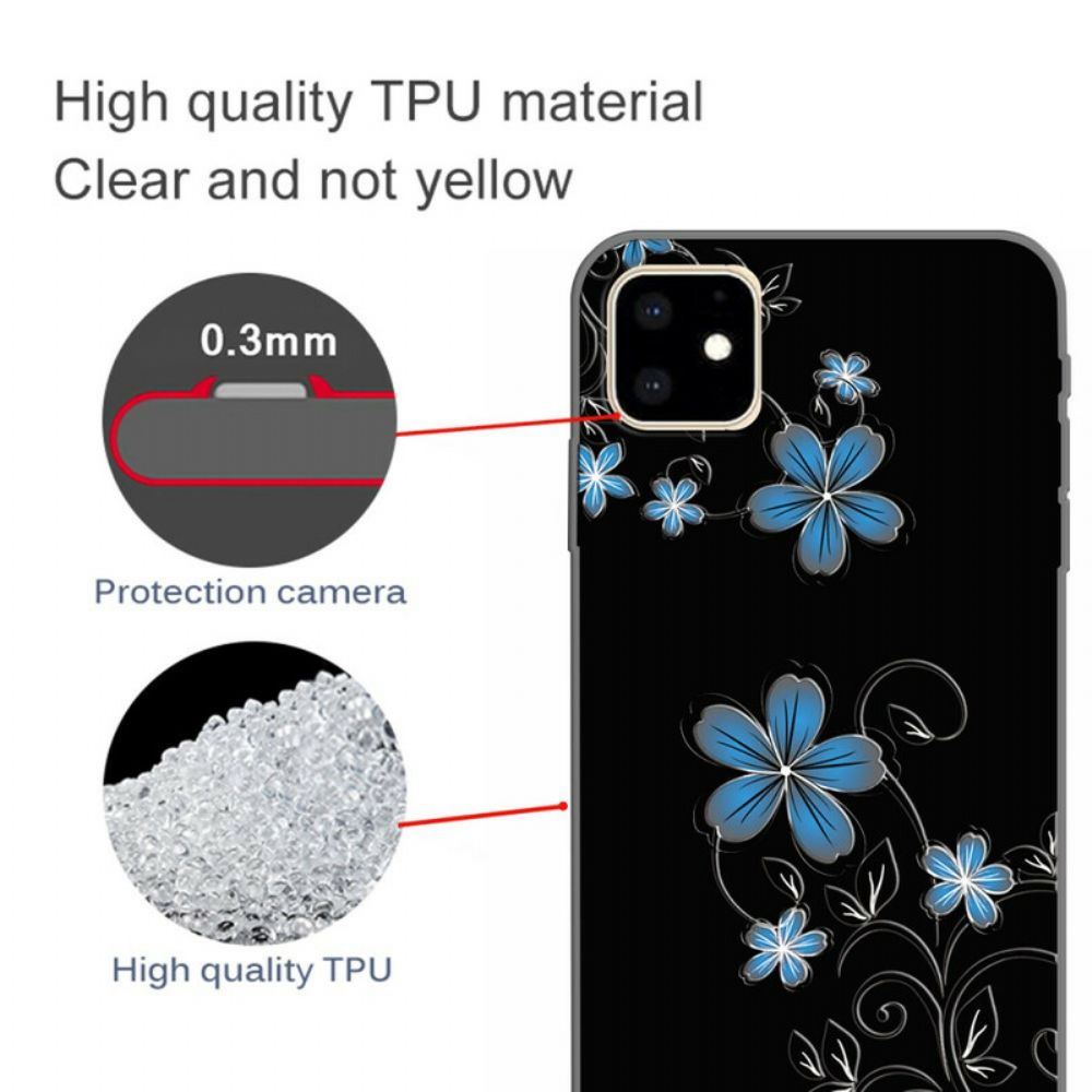 Telefoonhoesje voor iPhone 11 Blauwe Bloemen