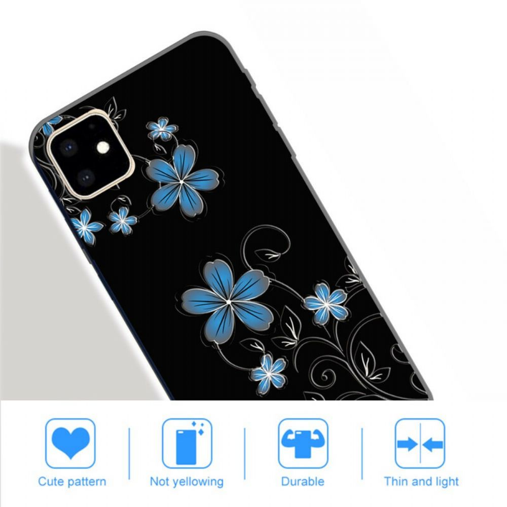 Telefoonhoesje voor iPhone 11 Blauwe Bloemen